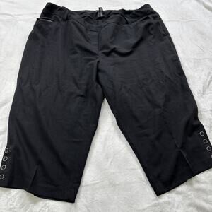 New Directions Cropped Pants Womens Plus Size 24W Black Pull On Stretch Comfort